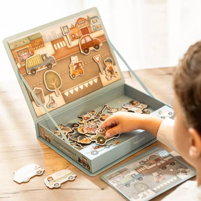 Puzzle magnetic Vehiculele lui Jim – Little Dutch