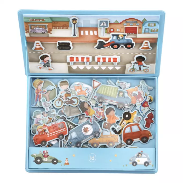 Puzzle magnetic Vehiculele lui Jim – Little Dutch