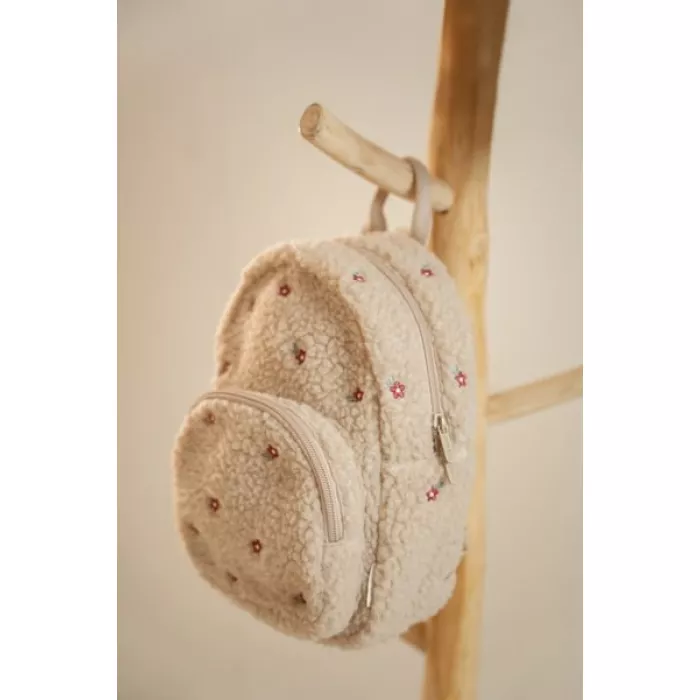 Rucsac pentru copii din material teddy - Sand - Fairy Garden - Little Dutch