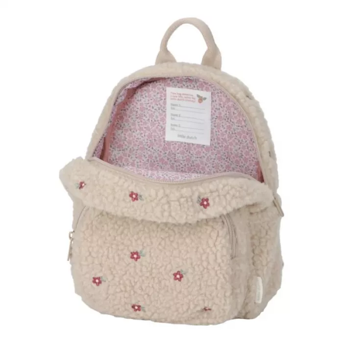 Rucsac pentru copii din material teddy - Sand - Fairy Garden - Little Dutch