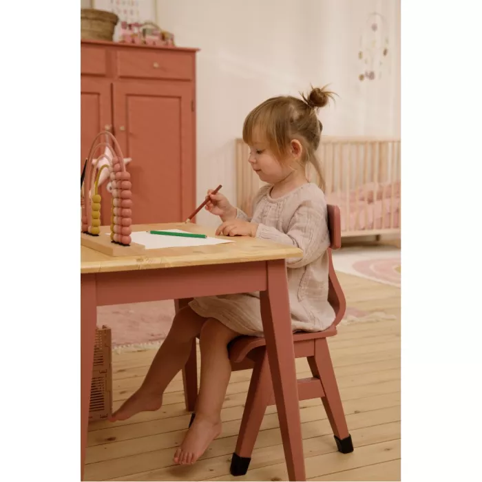 Mobilier pentru camera copilului - Scaun din lemn - Roz - Little Dutch