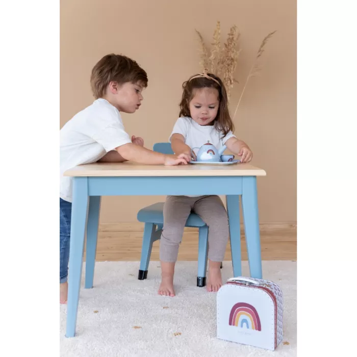 Mobilier pentru camera copilului - Scaun din lemn - Albastru - Little Dutch