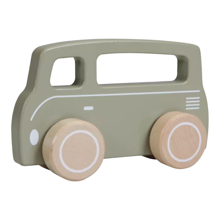 Masinuta clasica din lemn - Van - olive - Little Dutch