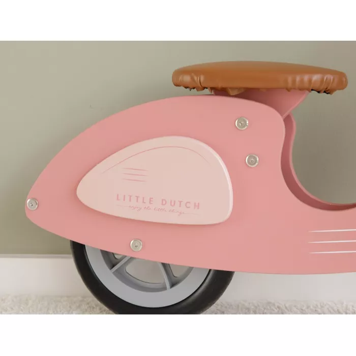 Scuter din lemn - roz mat - Little Dutch