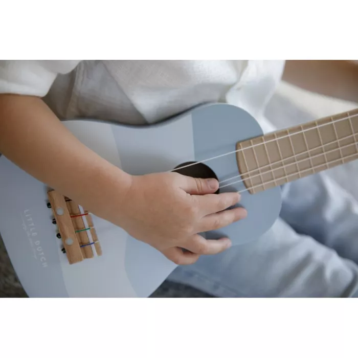 Instrument muzical - chitara din lemn - albastra - Little Dutch