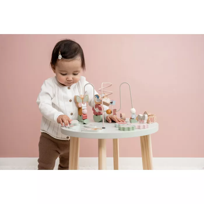 Masuta din lemn FSC cu activitati - Colectia Flowers & Butterflies - Little Dutch
