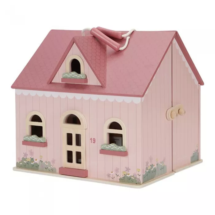 Casuta de papusi portabila din lemn FSC cu mobilier - Little Dutch Casuta de papusi portabila din lemn FSC cu mobilier - Little Dutch