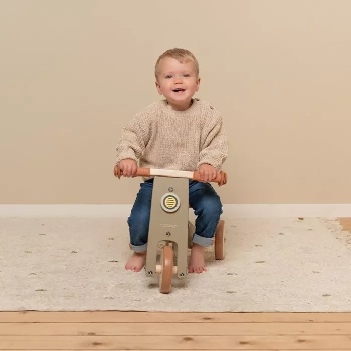 Tricicleta din lemn FSC - Olive - Little Dutch