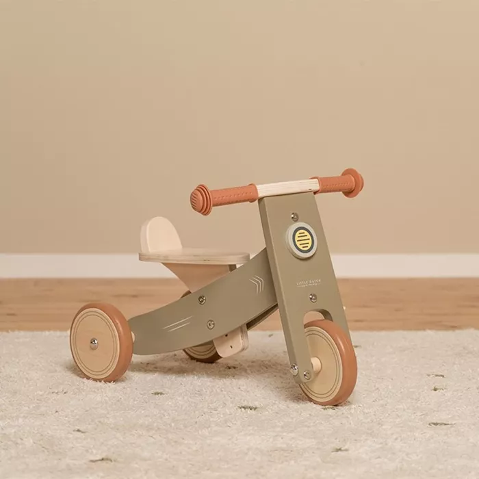 Tricicleta din lemn FSC - Olive - Little Dutch