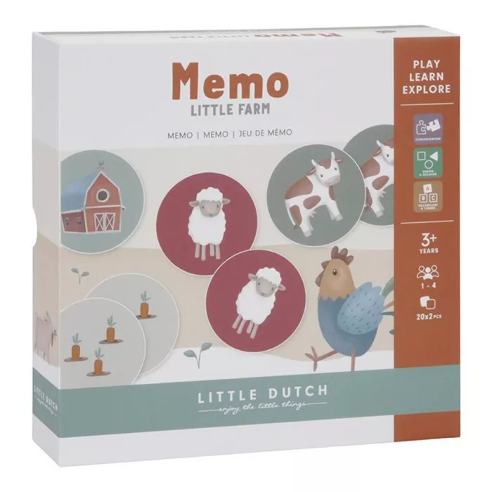 Joc de memorie din carton FSC - Little Farm - Little Dutch