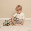 Tractor din lemn FSC cu remorca - Little Farm - Little Dutch Tractor din lemn FSC cu remorca - Little Farm - Little Dutch