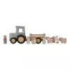 Tractor din lemn FSC cu remorca - Little Farm - Little Dutch Tractor din lemn FSC cu remorca - Little Farm - Little Dutch
