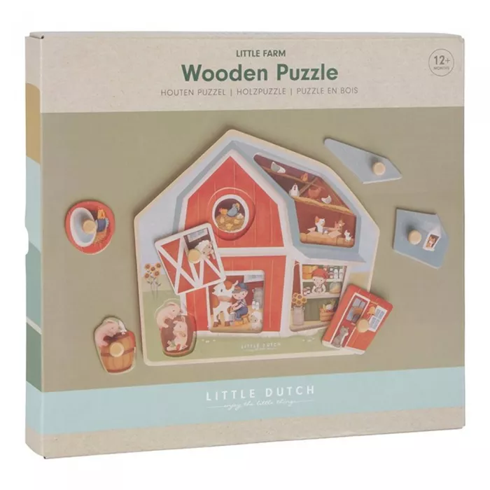 Puzzle din lemn FSC - Little Farm - Little Dutch
