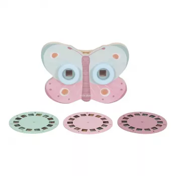 Dispozitiv din lemn cu discuri cu imagini in forma de fluture - Fairy Garden - Little Dutch