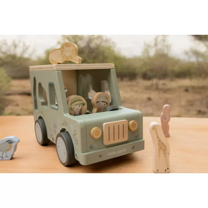 Jucarie din lemn FSC sortator forme - Masina - Safari Friends - Little Dutch