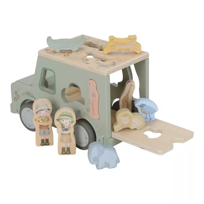 Jucarie din lemn FSC sortator forme - Masina - Safari Friends - Little Dutch