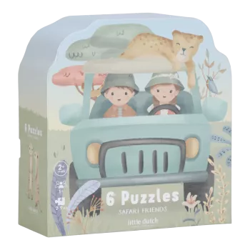 Puzzle 6 in 1 din carton FSC - Safari Friends - Little Dutch