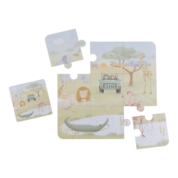 Setul de Puzzle-uri Safari Friends – Aventură și Descoperire pentru Cei Mici