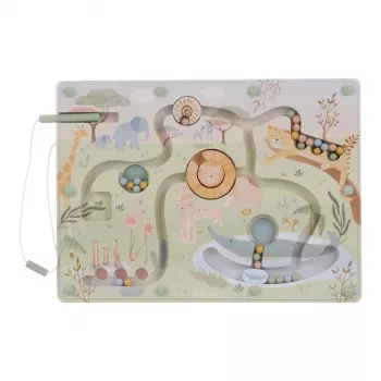 Labirint magnetic din lemn FSC - Safari Friends - Little Dutch
