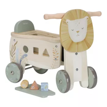 Masinuta Ride-on din lemn FSC - Leu - Safari Friends - Little Dutch