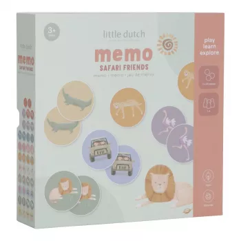 Joc de memorie din carton FSC - Safari Friends - Little Dutch