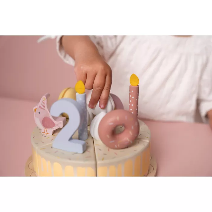Tort aniversar cu decoratiuni pentru 1-5 ani - Roz - Little Dutch