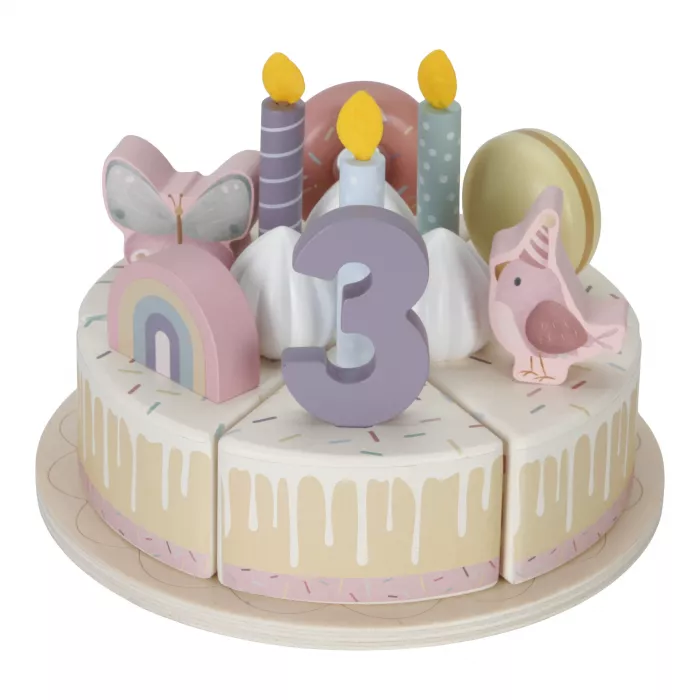 Tort aniversar cu decoratiuni pentru 1-5 ani - Roz - Little Dutch