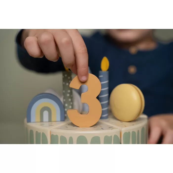 Tort aniversar cu decoratiuni pentru 1-5 ani - Albastru - Little Dutch