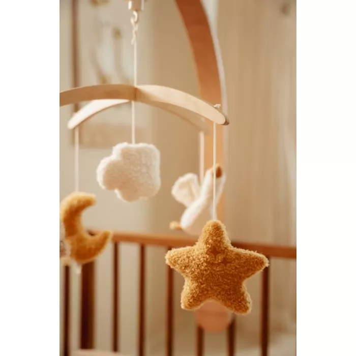 Carusel muzical cu brat din lemn - Newborn Naturals - Little Dutch