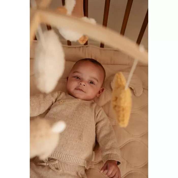 Carusel muzical cu brat din lemn - Newborn Naturals - Little Dutch