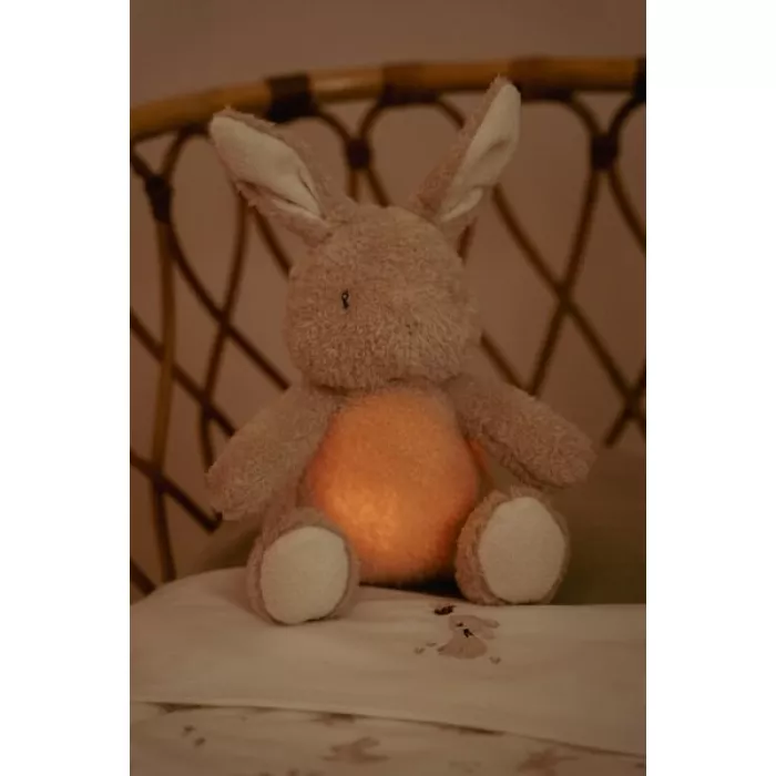 Jucarie din plus cu sunete albe si lumina de veche - Bunny -  Newborn Naturals - Little Dutch