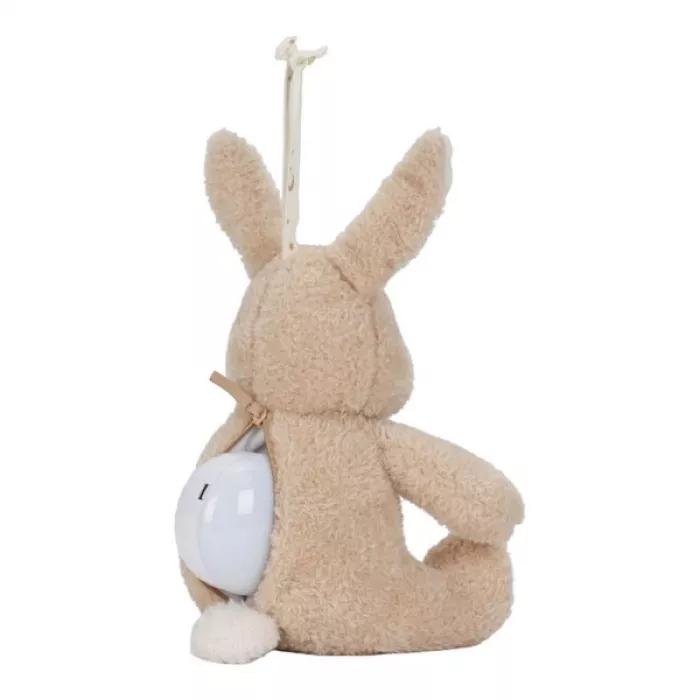 Jucarie din plus cu sunete albe si lumina de veche - Bunny -  Newborn Naturals - Little Dutch