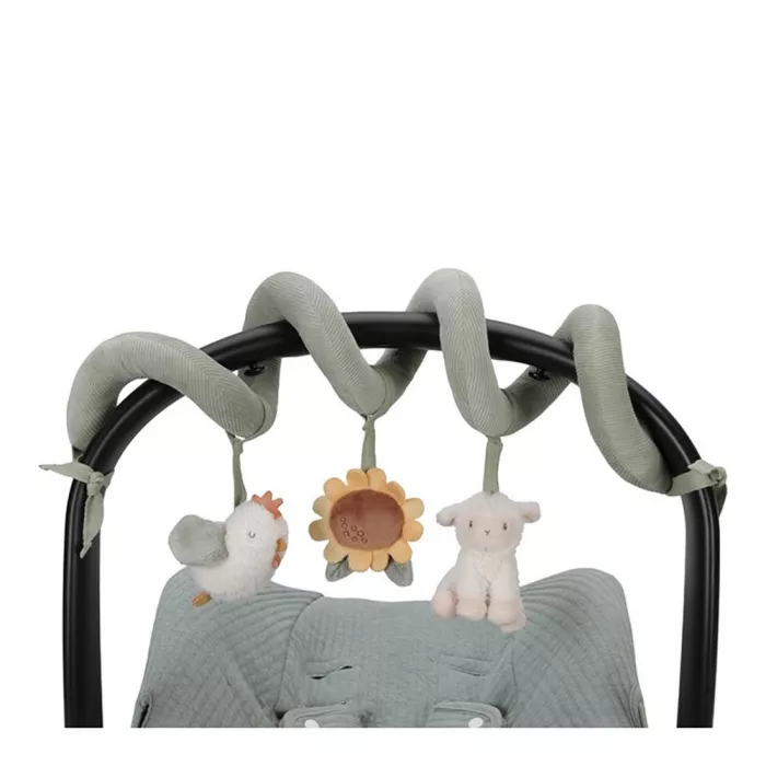 Spirala cu jucarii senzoriale pentru bebelusi - Little Farm - Little Dutch