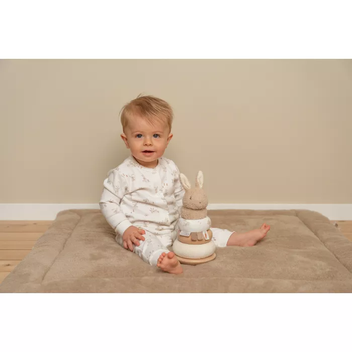 Jucarie din lemn FSC si textil pentru stivuire - Baby Bunny - Little Dutch