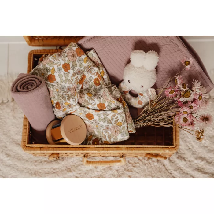 Jucarie zornaitoare din plus cu inel - Miffy Vintage Little Flowers - Little Dutch