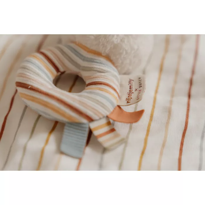 Jucarie zornaitoare din plus cu inel - Miffy Vintage Sunny Stripes - Little Dutch