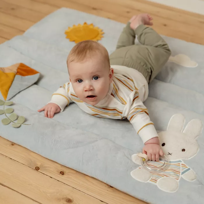Salteluta cu activitati senzoriale - Vintage Sunny Stripes - Little Dutch