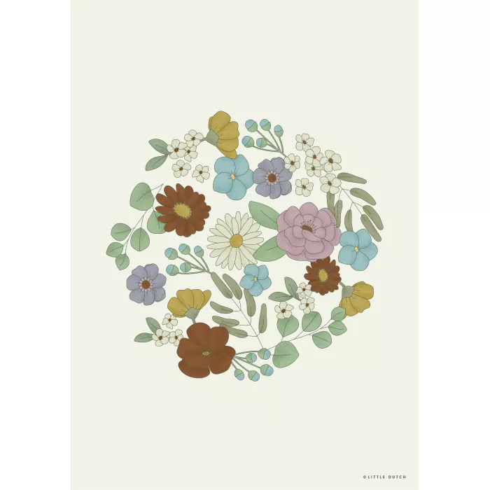 Poster A3 - Vintage Little Flowers - Little Dutch