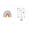 Poster A3 - Rainbow Alphabet - albastru - Little Dutch Poster A3 - Rainbow Alphabet - albastru - Little Dutch