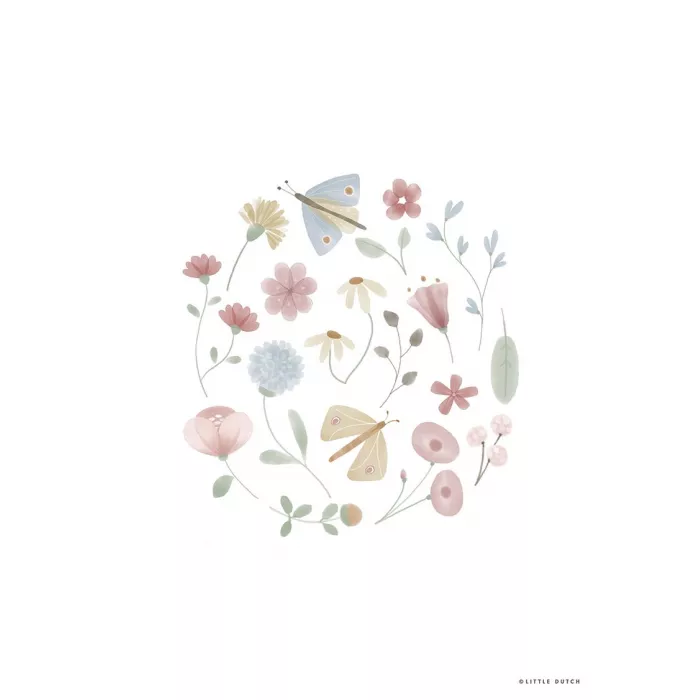 aPoster A3 - Flowers & Butterflies - Little Dutch