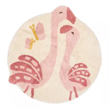 Covor tesut din bumbac organic pentru camera copilului - Flamingo - Little Dutch