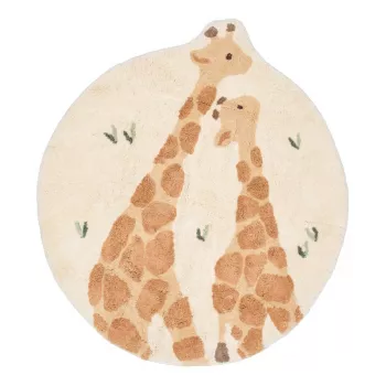 Covor tesut din bumbac organic pentru camera copilului - Girafe - Little Dutch