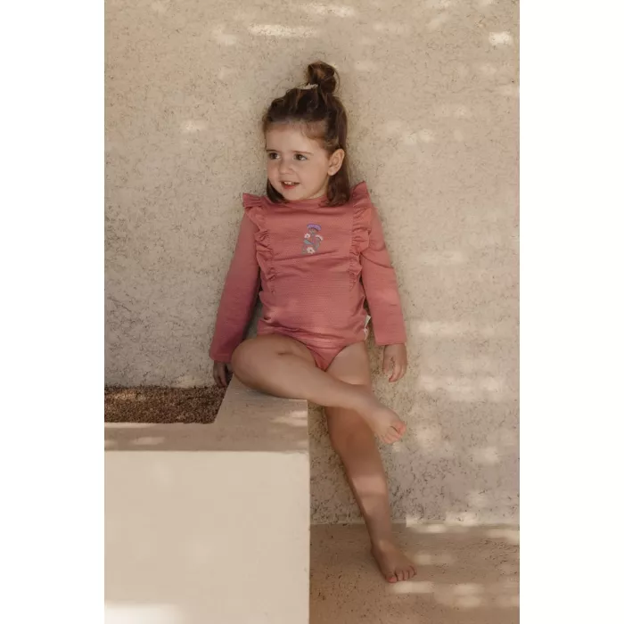 Bluza de inot cu maneca lunga cu protectie UV 40+ - Dreamy Pink Sparkle - Little Dutch