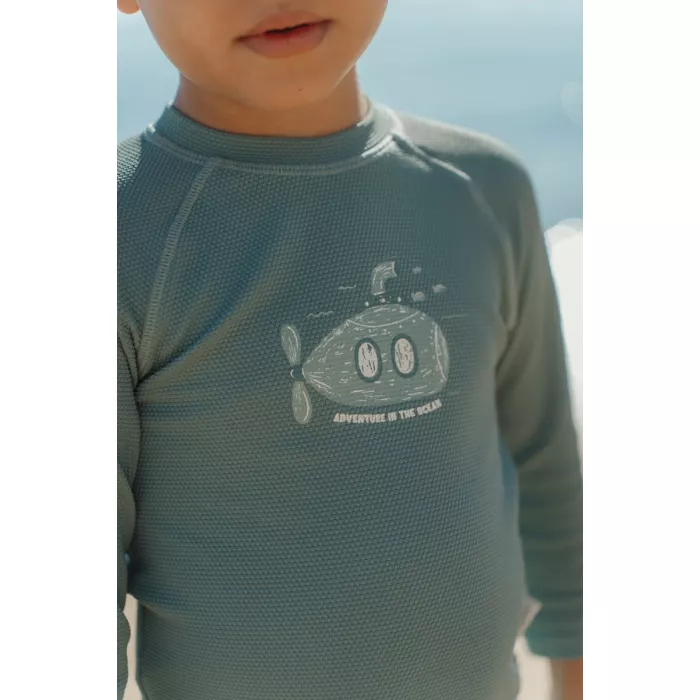 Bluza de inot cu maneca lunga cu protectie UV 40+ - Ocean Green - Little Dutch