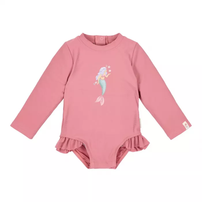 Costum de baie intreg cu maneca lunga cu protectie UV 40+ - Dreamy Pink - Little Dutch