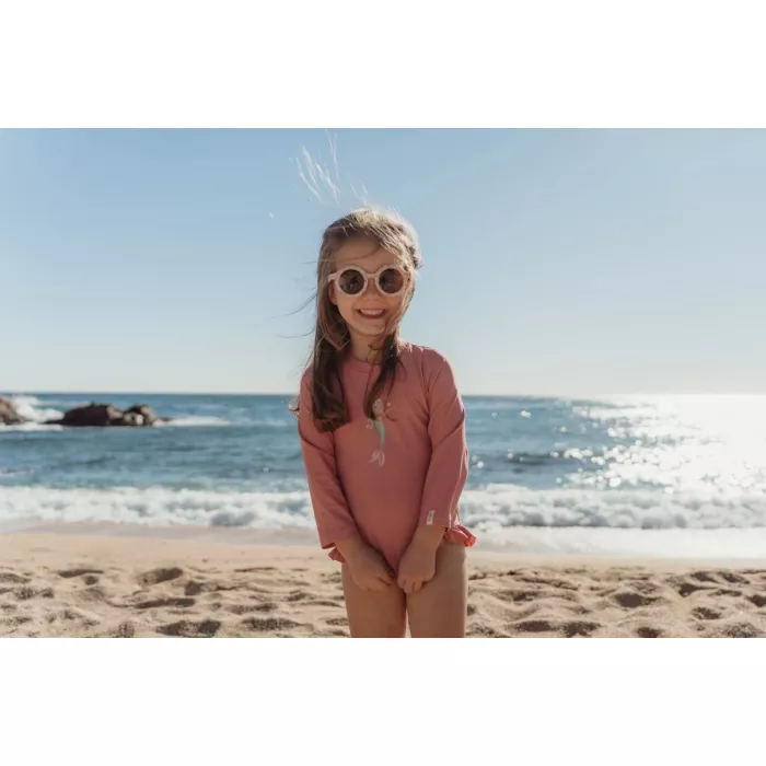 Costum de baie intreg cu maneca lunga cu protectie UV 40+ - Dreamy Pink - Little Dutch