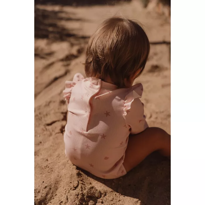 Costum de baie intreg cu maneca lunga cu protectie UV 40+ - Dreamy Seashells - Little Dutch