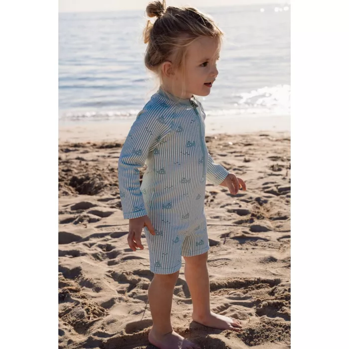 Costum de baie intreg cu maneca lunga cu protectie UV 40+ - Ocean Adventure - Little Dutch