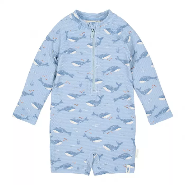 Costum de baie intreg cu maneca lunga cu protectie UV 40+ - Ocean Splash - Little Dutch