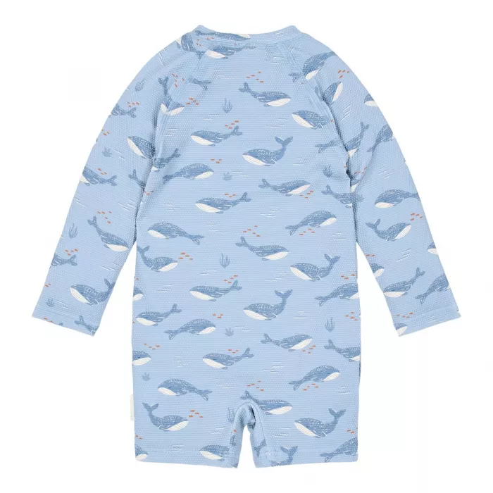 Costum de baie intreg cu maneca lunga cu protectie UV 40+ - Ocean Splash - Little Dutch